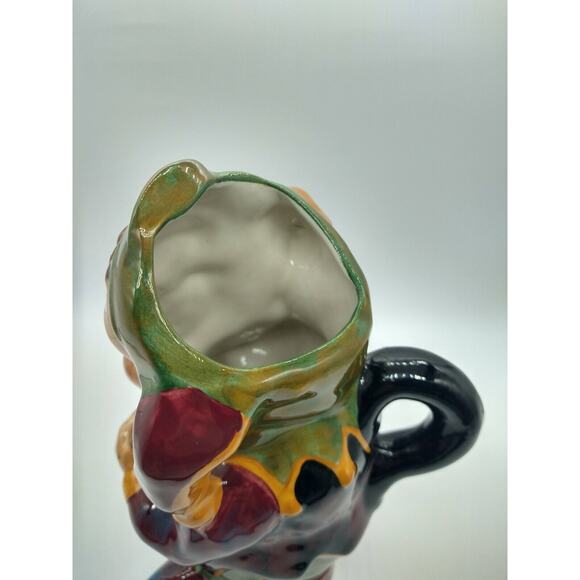 Vintage Staffordshire Jester Jug 7.25” Manor Pottery Toby Character - Picture 7 of 9
